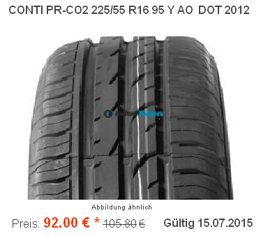 Continental-Premium-Contact-2-AO-225-55-R16-95Y-DOT12-nur-92-Euro