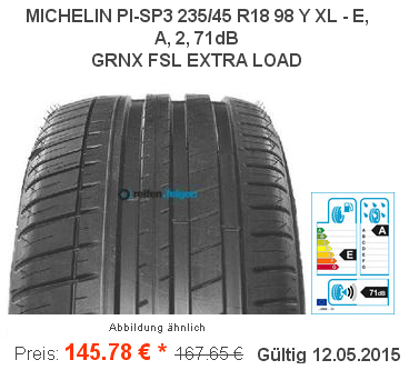Michelin-Pilot-Sport-3-EL-UHP-GRNX-FS-235-45-R18-98Y-f-r-145-78EUR