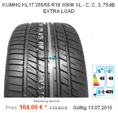 Kumho-Ecsta-X3-KL17-255-55-R18-109W-nur-104-Euro