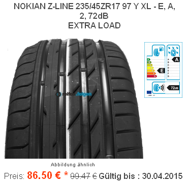 NOKIAN-Z-LINE-23545ZR17-97-Y-XL-f-r-nur-86-50EUR