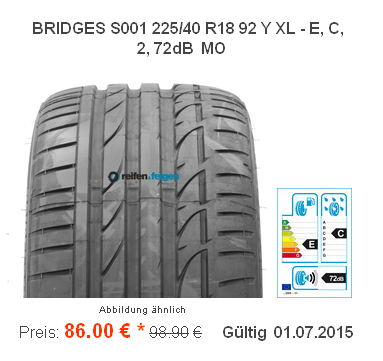 Bridgestone-Potenza-S001-MO-225-40-R18-92Y-XL-nur-86EUR