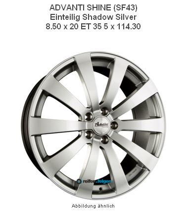 ADVANTI-SHINE-SF43-Einteilig-Shadow-Silver-8-50-x-20-ET-35-5-x-114-30-f-r-nur-99EUR