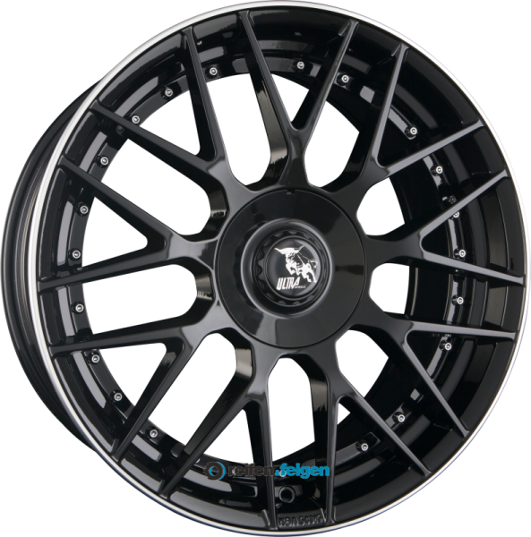 Ultra Wheels UA21 8.5x19 ET45 5x112 5x120 NB72.6 Black Rim Polished