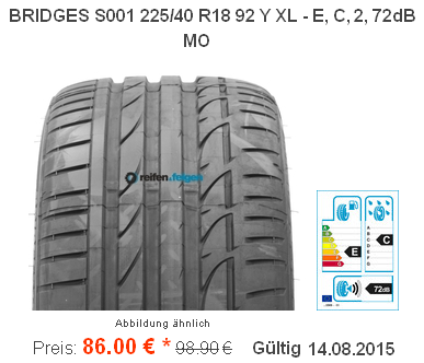 Bridgestone-Potenza-S001-MO-225-40-R18-92Y-XL-nur-86-Euro